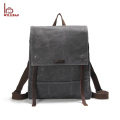 Fashion Echtes Leder Rucksack Reise Leinwand Laptop Rucksack